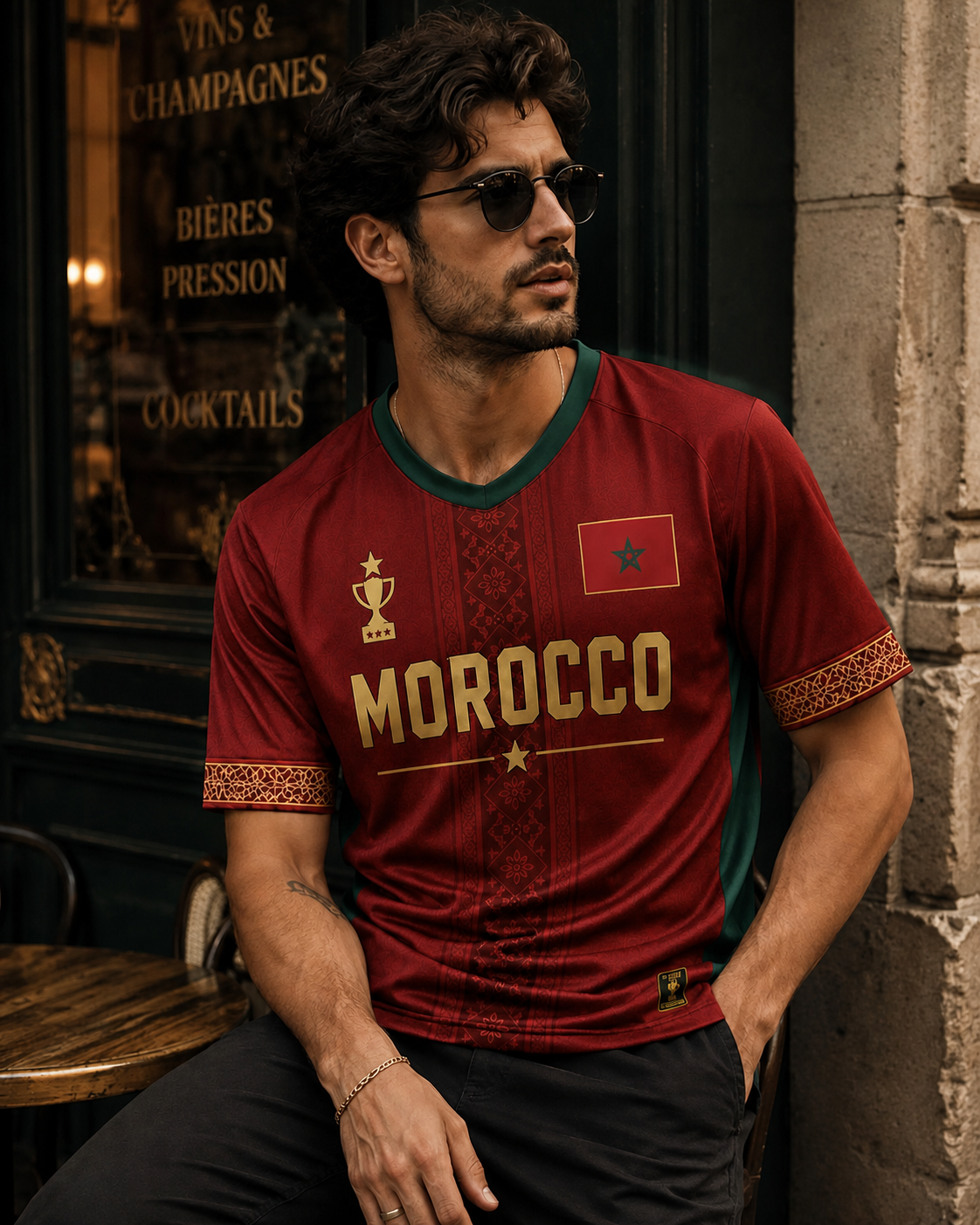 Premium Morocco All-Over Print Football Jersey – Customizable Unisex Fan Shirt