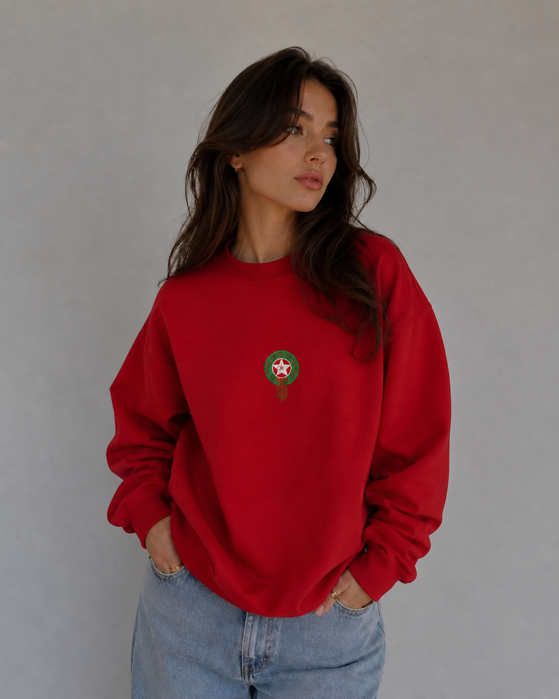 Premium Personalized Fan Sweatshirt – Custom Embroidered Crest & Printed Back