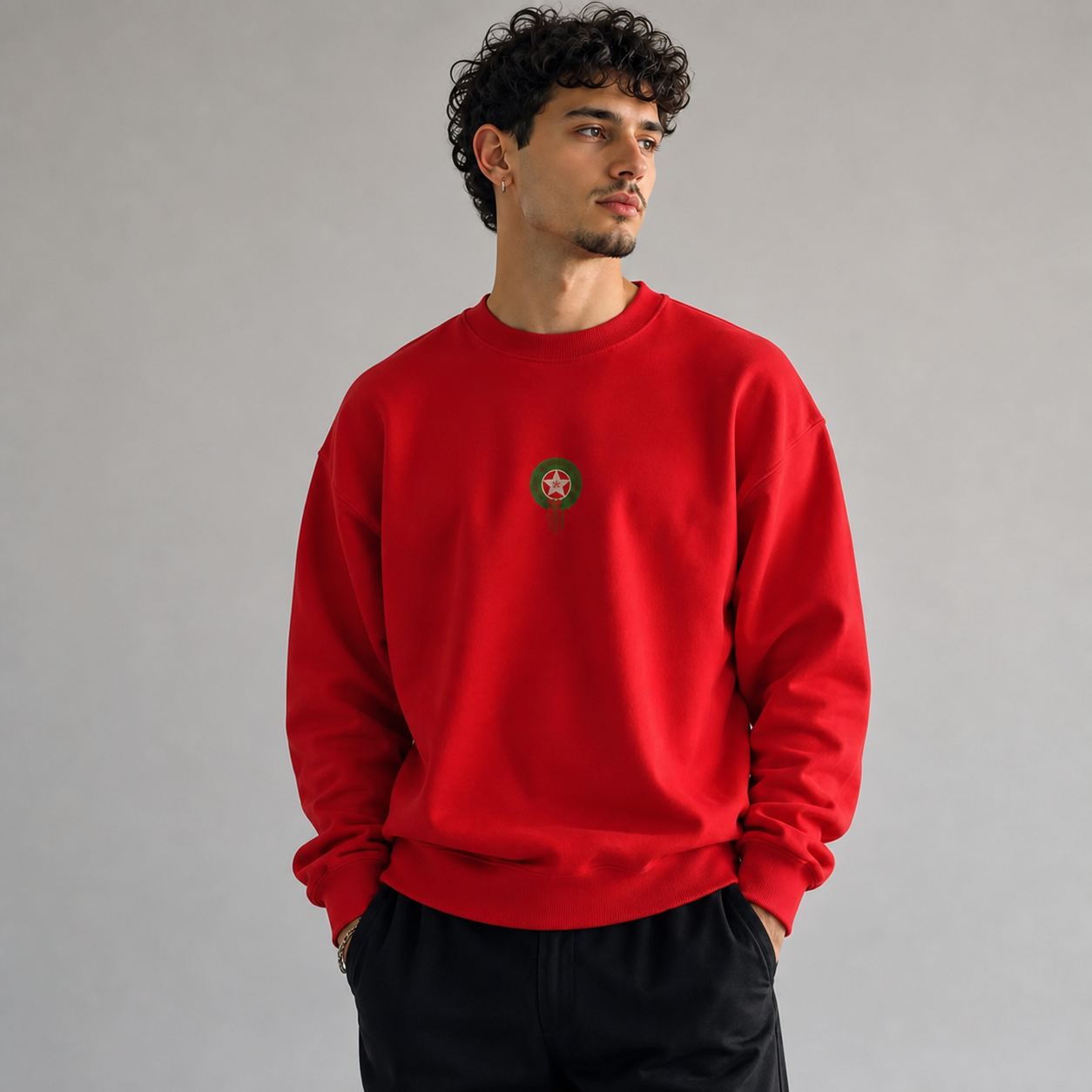 Premium Personalized Fan Sweatshirt – Custom Embroidered Crest & Printed Back
