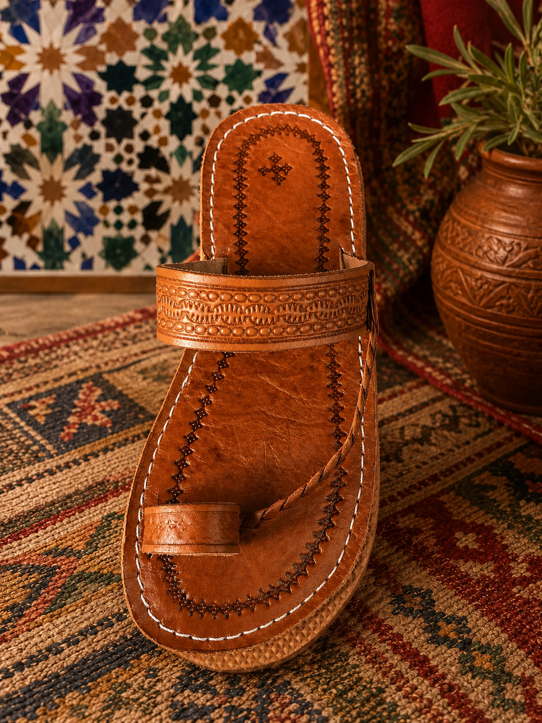 Handmade Moroccan Leather Sandals – Genuine Cowhide Unisex Summer Slides